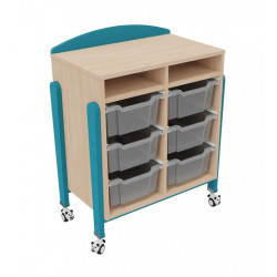 Meuble mobile a roulette 6 bac tiroirs vernis - Papouille