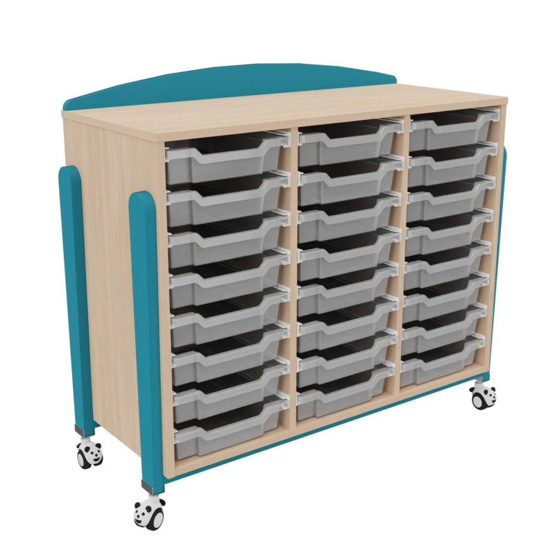 Meuble colonne 24 bacs tiroirs vernis - Papouille