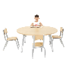 Table ronde Oscar 120 cm réglable en hauteur - Papouille