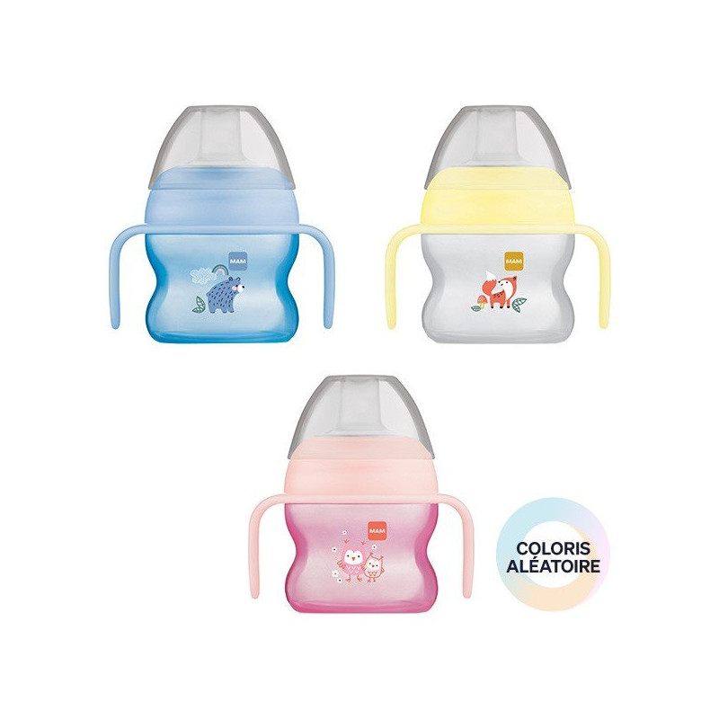 Tasse d'apprentissage bec souple avec anses 150 ml 6mois + - Papouille