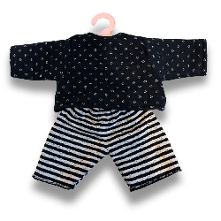T-shirt et short Poupon 40 cm bleu marine - Papouille