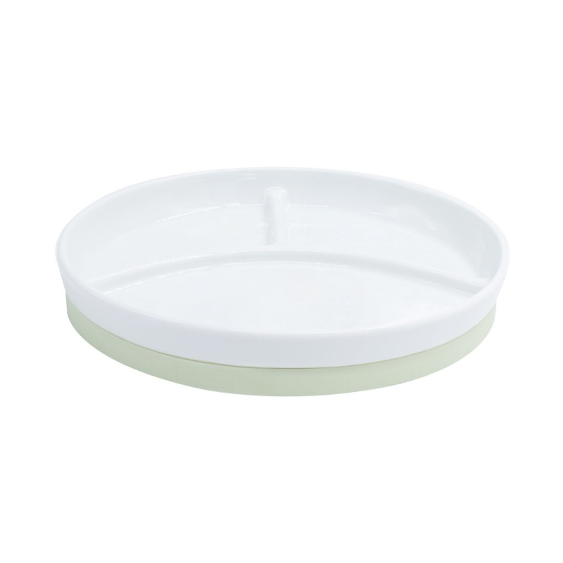 Assiette 3 compartiments antidérapante céramique - Papouille