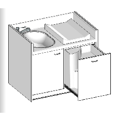 Table à langer 1 cuve-1200 x 850mm - Papouille