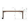 Table en bois 120 x 60 a roulettes t0 h.40cm naturel - Papouille