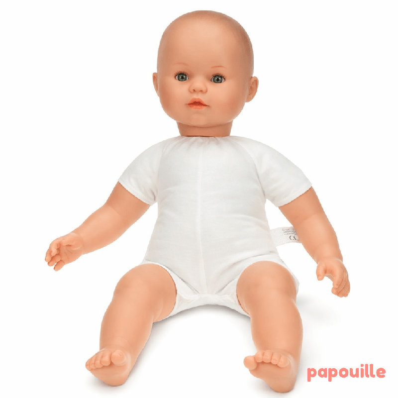 Grand poupon bébé 50 cm Caucasien  - Papouille