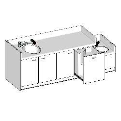 Table à langer 1 baignoire sabot + 1 lave main 2650x850mm - Papouille