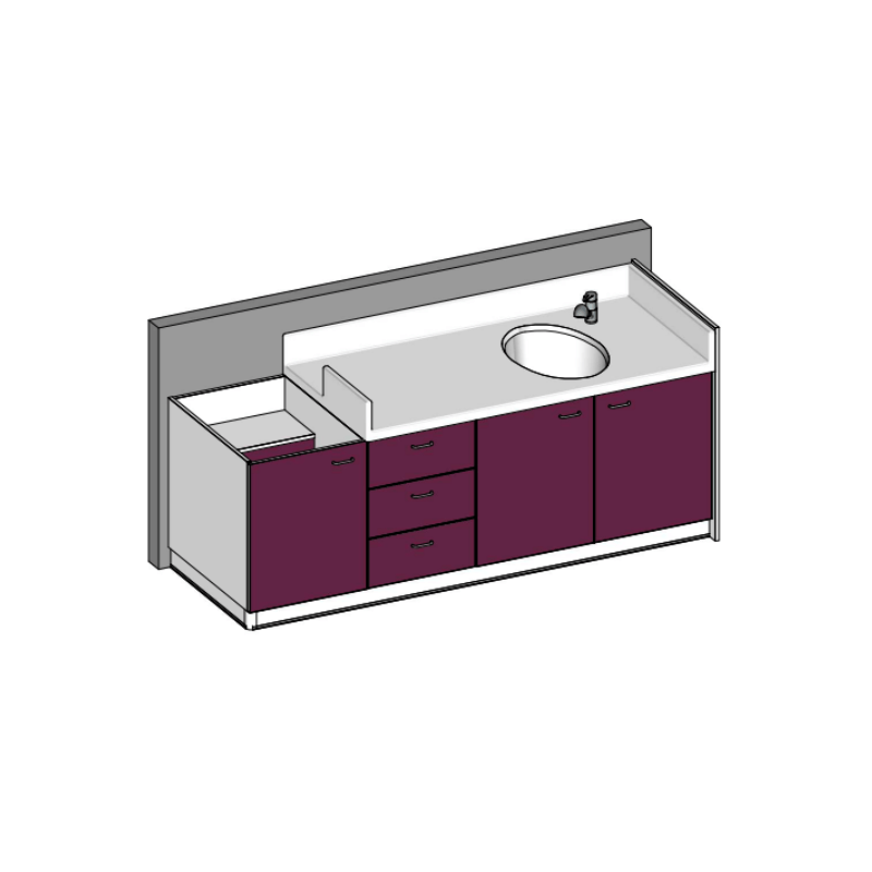 Table à langer 1 baignoire sabot 2350 x 850mm - Papouille