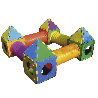 Aire de jeux cubique château  - Papouille