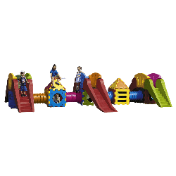 Aire de jeux extérieur 3 toboggans - Papouille