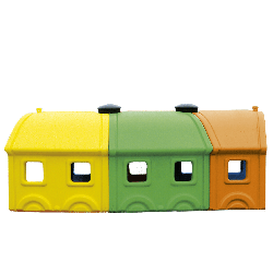 Tunnel de jeux extérieur 3 wagons spéciale collectivité  - Papouille