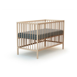 Lit bébé 60x120 simple Naturel  sans traitement ni peinture - Papouille