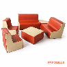 Fauteuil en mousse imperméable assise 30 cm rouge - Papouille