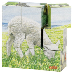 Puzzle de cubes, animaux de la ferme - Papouille