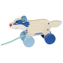 Animal à tirer en bois Le blaireau - Papouille