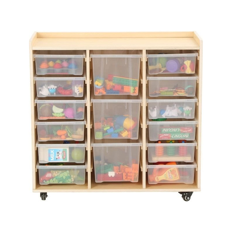 Étagère à 3 rangées avec 12 petits bacs et 3 grands  - Papouille