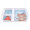 Plateau bébé 3 compartiments en mélamine ourson - Papouille