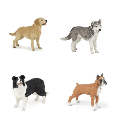 Lot Vert - Lot de 5 Figurines - Chiens de collection - Papouille
