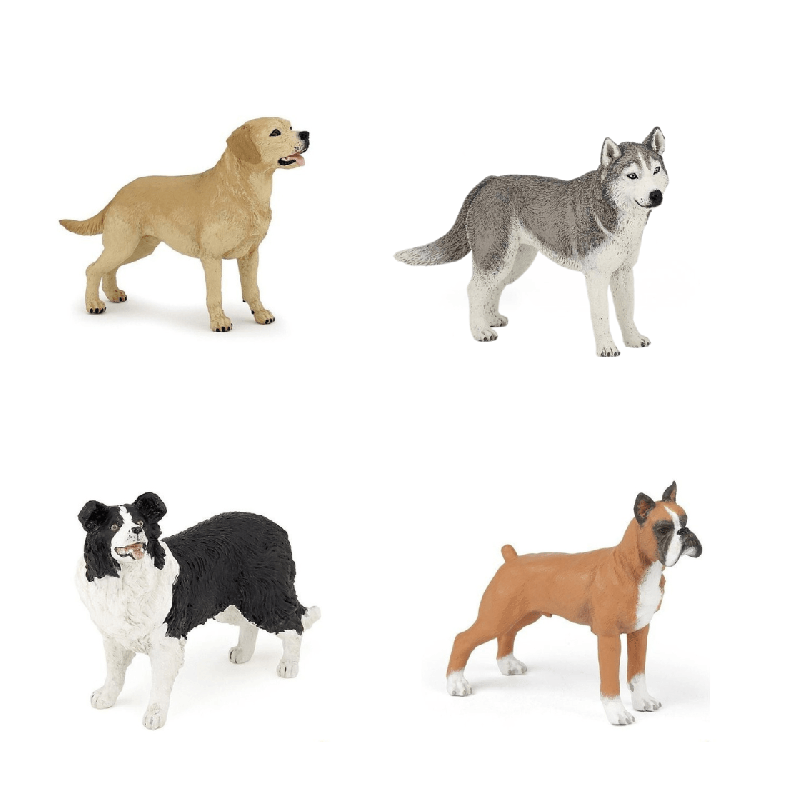 Lot Vert - Lot de 5 Figurines - Chiens de collection - Papouille