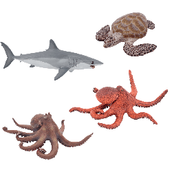4 Figurines les Animaux Marins 10 mois et plus - Papouille