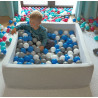Piscine à balles carré pour bébé avec 150 balles 90x90cm gri - Papouille