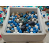 Piscine à balles carré pour bébé avec 150 balles 90x90cm gri - Papouille