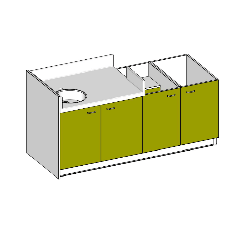 Table à langer 1 cuve - 2120(L)x850(Pf)mm - Papouille