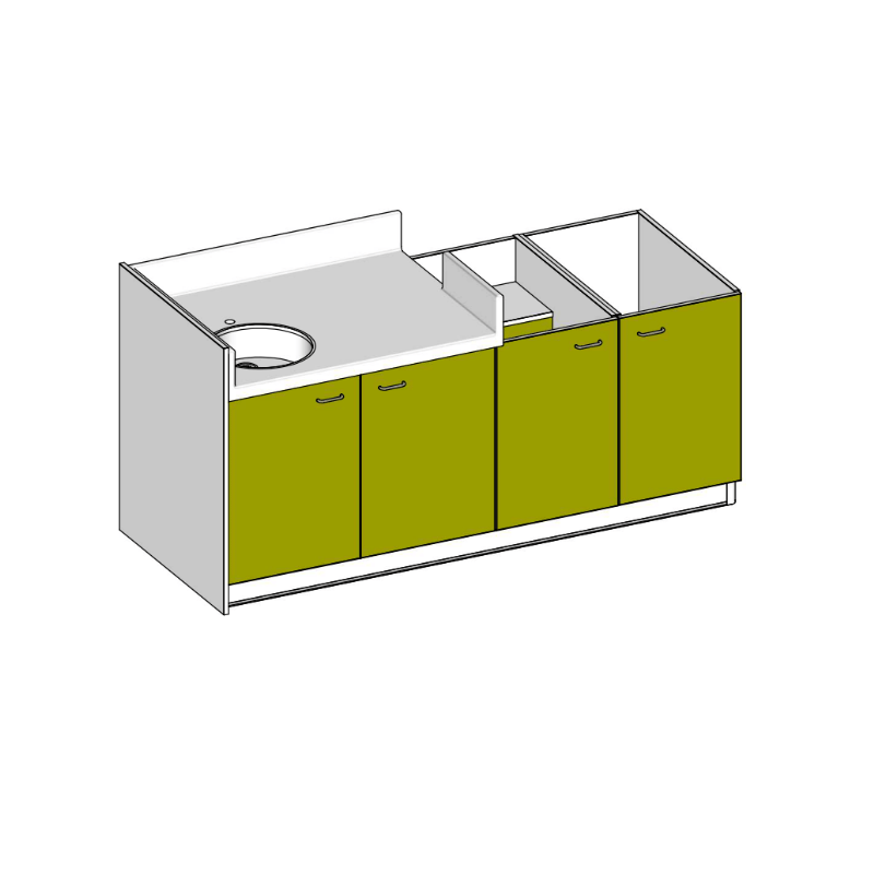 Table à langer 1 cuve - 2120(L)x850(Pf)mm - Papouille