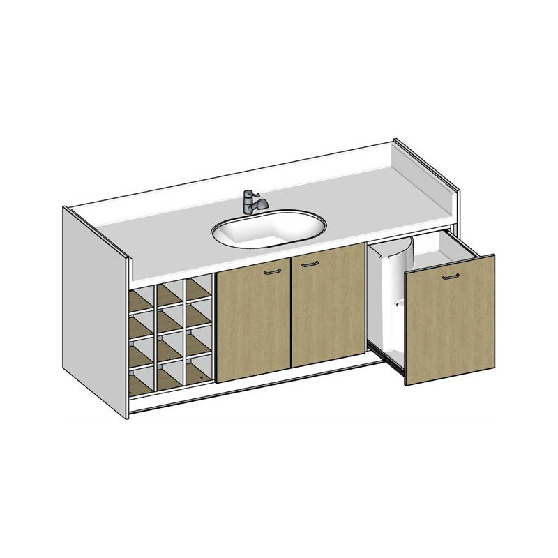 Meuble de change 200 cm casiers - Papouille