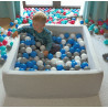 Piscine à balles carré pour bébé avec 900 balles 120x120cm g - Papouille