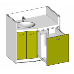 Meuble de change 1 cuve - 1100x700/550mm - Papouille