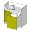 Meuble de change 1 cuve - 1100x700/550mm - Papouille