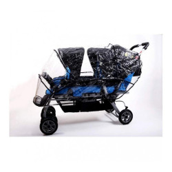 Habillage pluie poussette 3 places eco p3078BU - Papouille