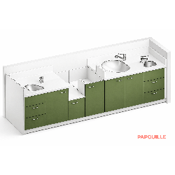 Meuble à langer 1 baignoire, 2 lavabos, 1 change debout - 33 - Papouille