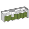 Meuble à langer 1 baignoire, 2 lavabos, 1 change debout - 33 - Papouille