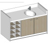 Meuble de change 1 baignoire, 8 casiers - 169 cm x 85 cm - Papouille