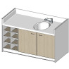 Meuble de change 1 baignoire, 8 casiers - 169 cm x 85 cm - Papouille