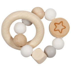 Hochet flexible étoile, gris blanc naturel - Papouille
