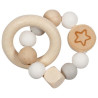 Hochet flexible étoile, gris blanc naturel - Papouille