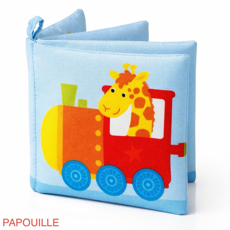 Livre d'images en tissu,couineur et papier qui crépite - Papouille