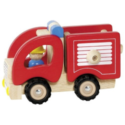 Camion de pompiers en bois - Papouille