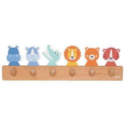 Portemanteau animaux en bois - Papouille