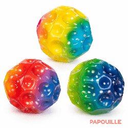Balle super rebondissante arc-en-ciel - Papouille