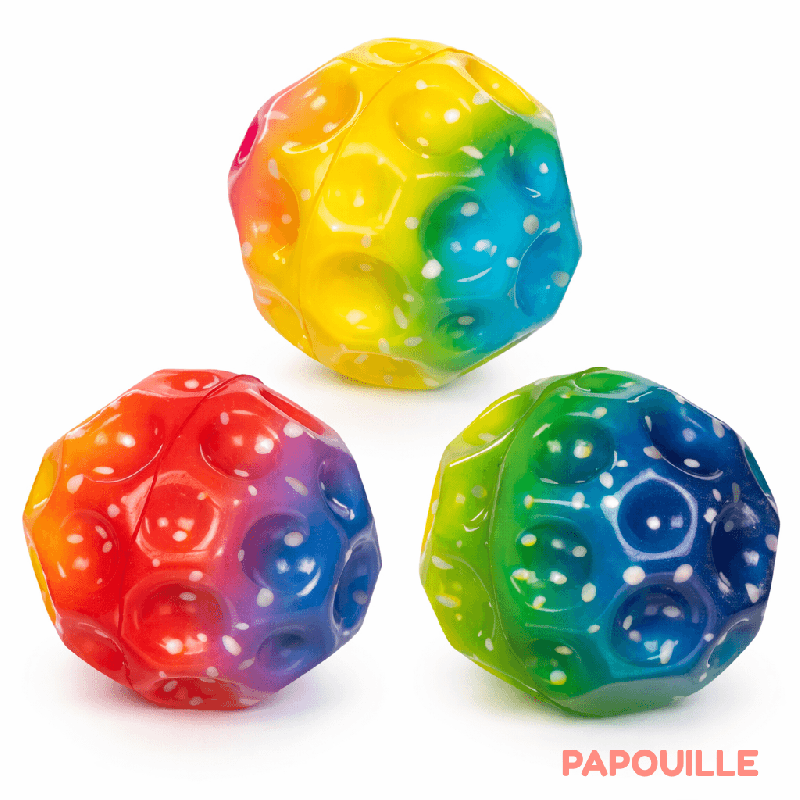 Balle super rebondissante arc-en-ciel - Papouille