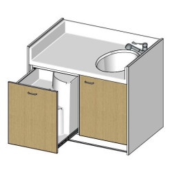 Table à langer avec 1 baignoire- 1200(L)x850(Pf)mm - Papouille