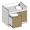 Table à langer avec 1 baignoire- 1200(L)x850(Pf)mm - Papouille