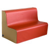Canapé 3 place en mousse imperméable assise 30 cm rouge - Papouille