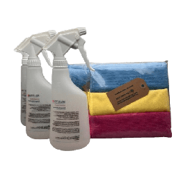 Lot de 9 microfibres 40x40cm + 3 pulvérisateurs 600ml - Papouille