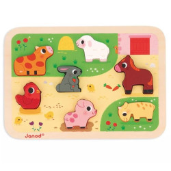 Puzzle 7 pièces - les animaux de la ferme - Papouille
