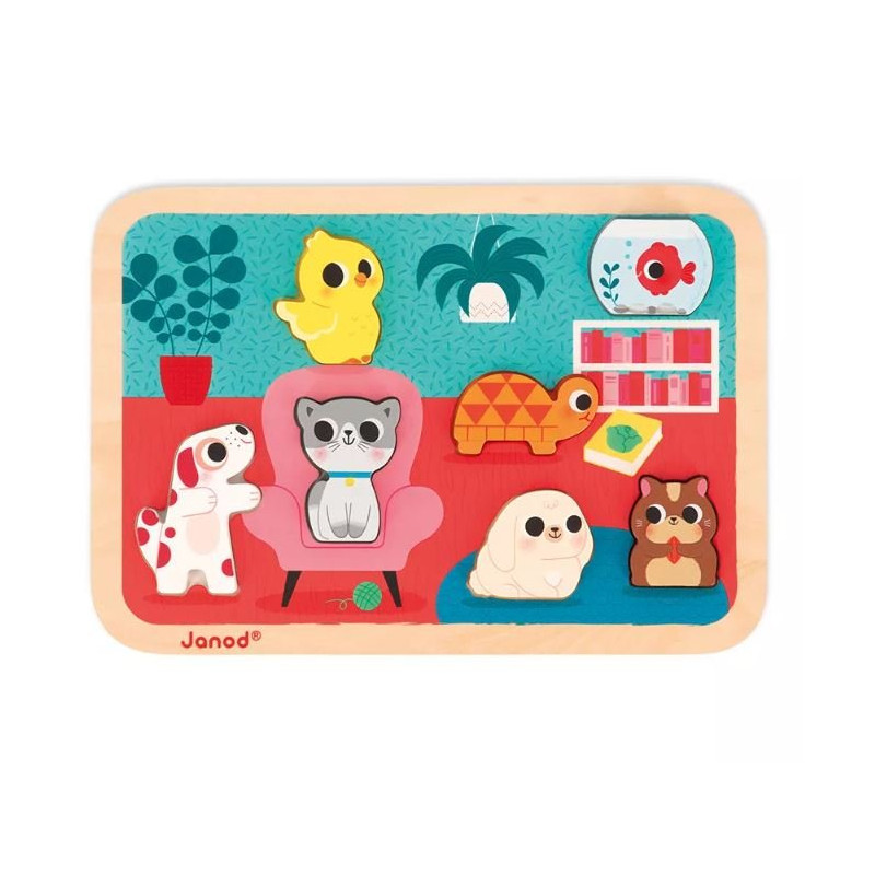 Puzzle 7 pièces - Les animaux domestiques - Papouille