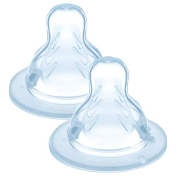 Lot de 2 tétines plates ultra-douce - Débit x - Papouille